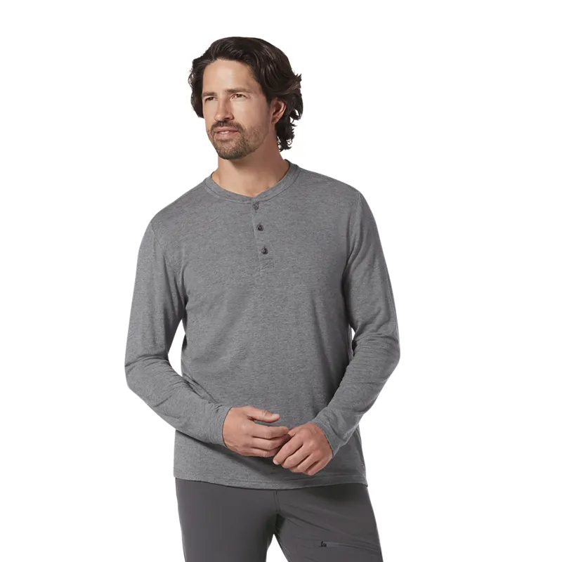 Royal Robbins Mens Venturelayer 200 Henley LS T-Shirt River Rock Heather-5
