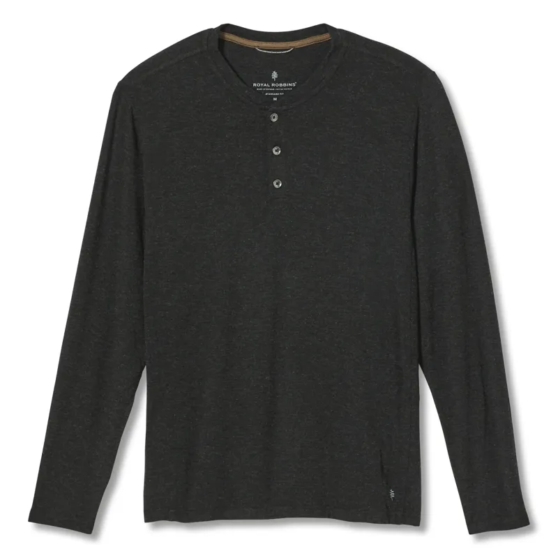 Royal Robbins Mens VentureLayer 200 Henley LS T-Shirt Black