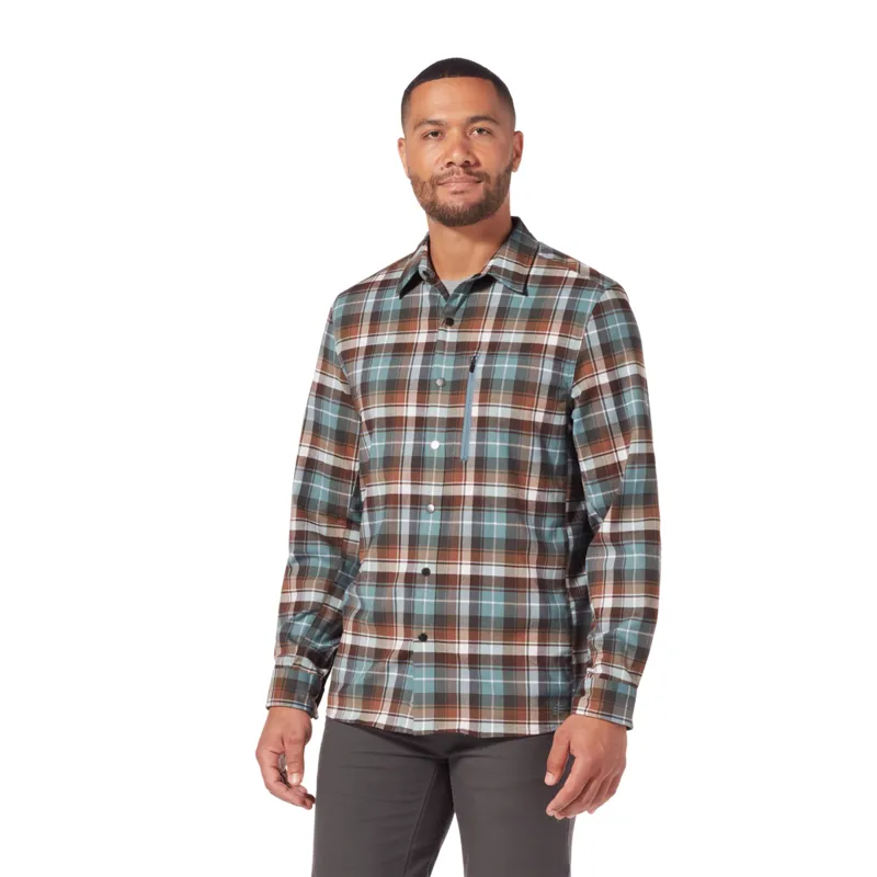 Royal Robbins Mens Thermotech Ren Plaid Shirt Light Slate/Yuba-1