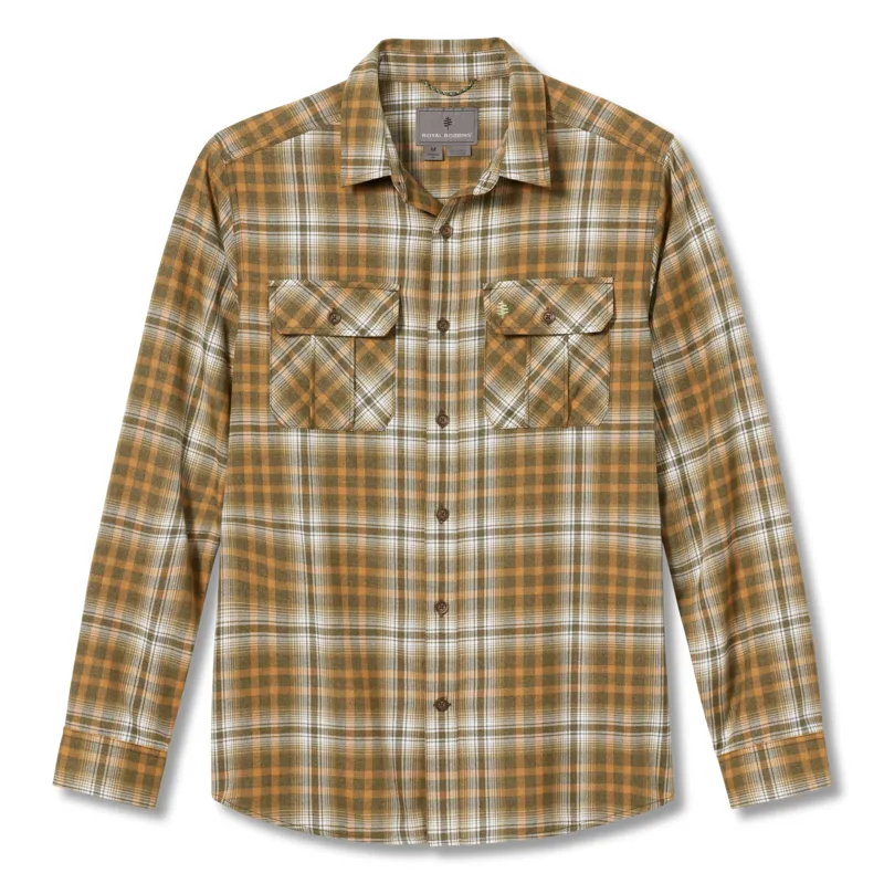 Royal Robbins Mens Lost Coast Flannel LS Shirt Dark Olive/Rockport