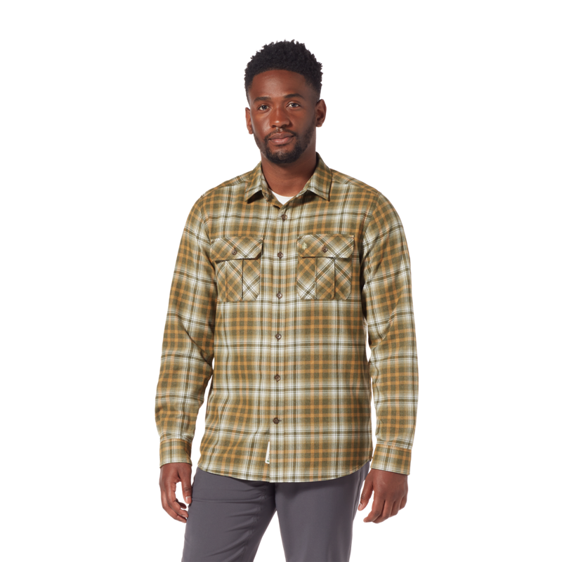Royal Robbins Mens Lost Coast Flannel LS Shirt Dark Olive/Rockport-1