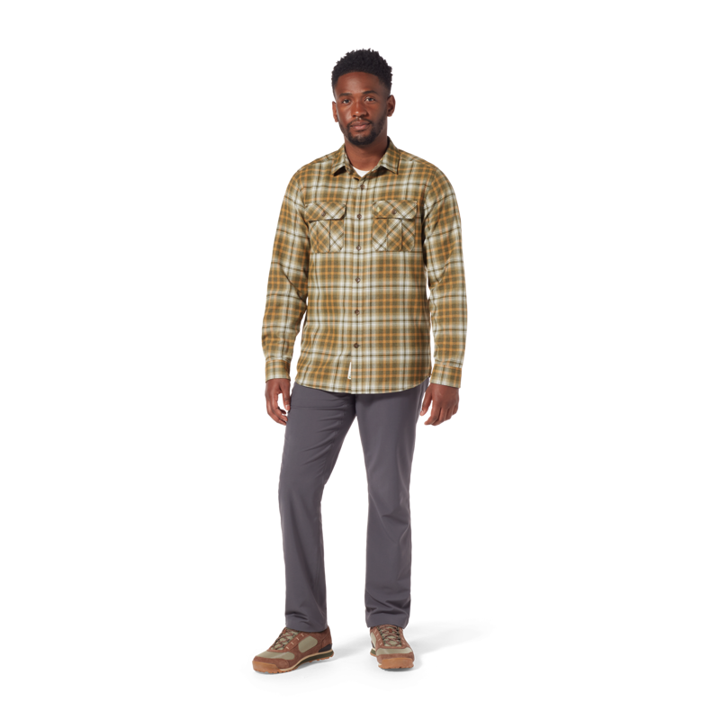 Royal Robbins Mens Lost Coast Flannel LS Shirt Dark Olive/Rockport-2