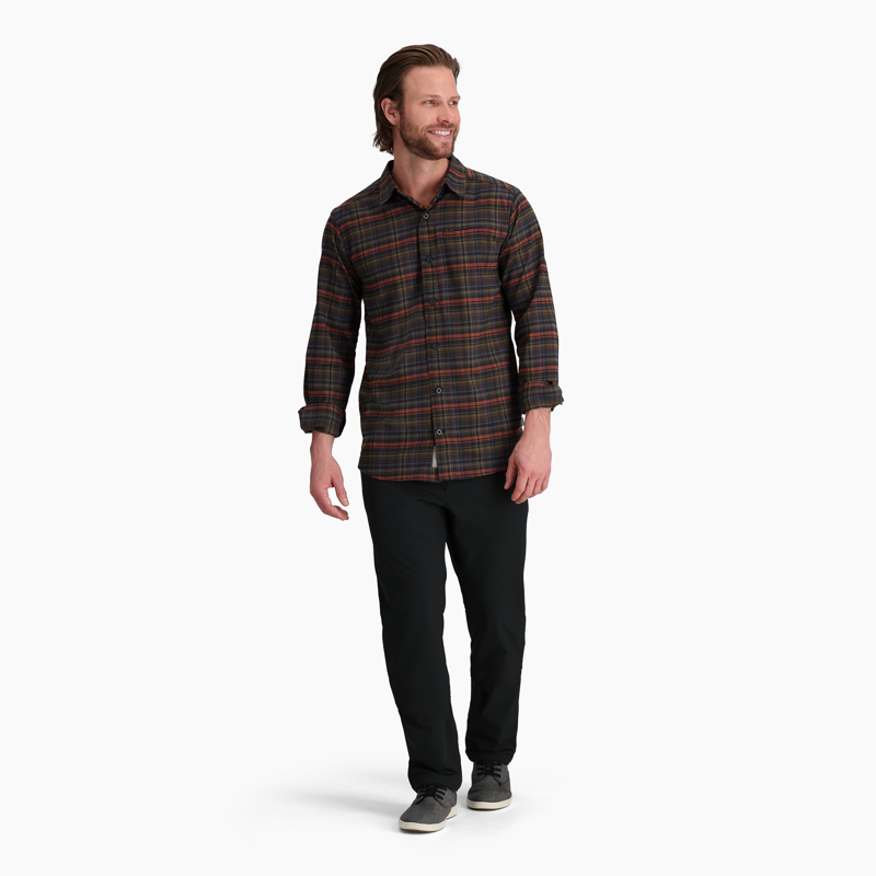 Royal Robbins Men's Westlands Flannel LS Shirt Java Burney Plaid-1
