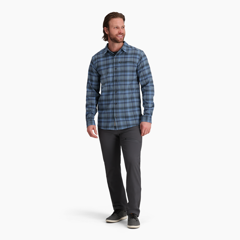 Royal Robbins Men's Westlands Flannel LS Shirt Sea Burney Plaid-2