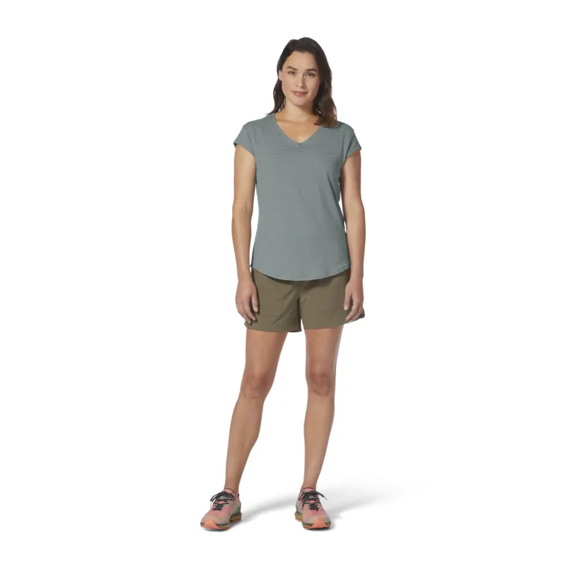 Royal Robbins Womens Vacationer V-Neck SS T-Shirt Light Slate-2