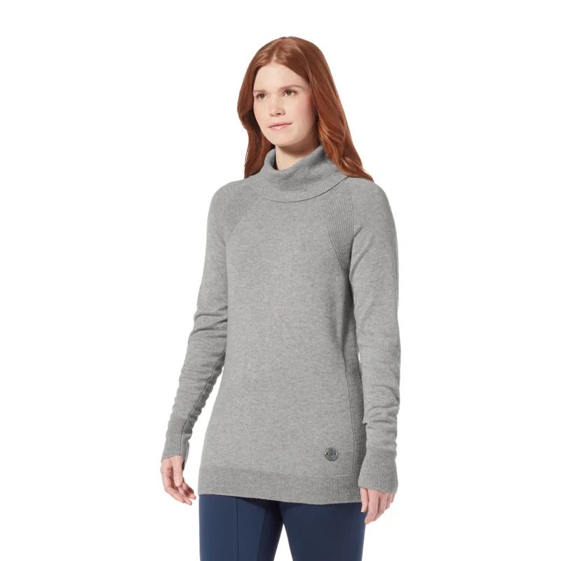 Royal Robbins Womens Westlands Funnel Sweater River Rock Heather-1