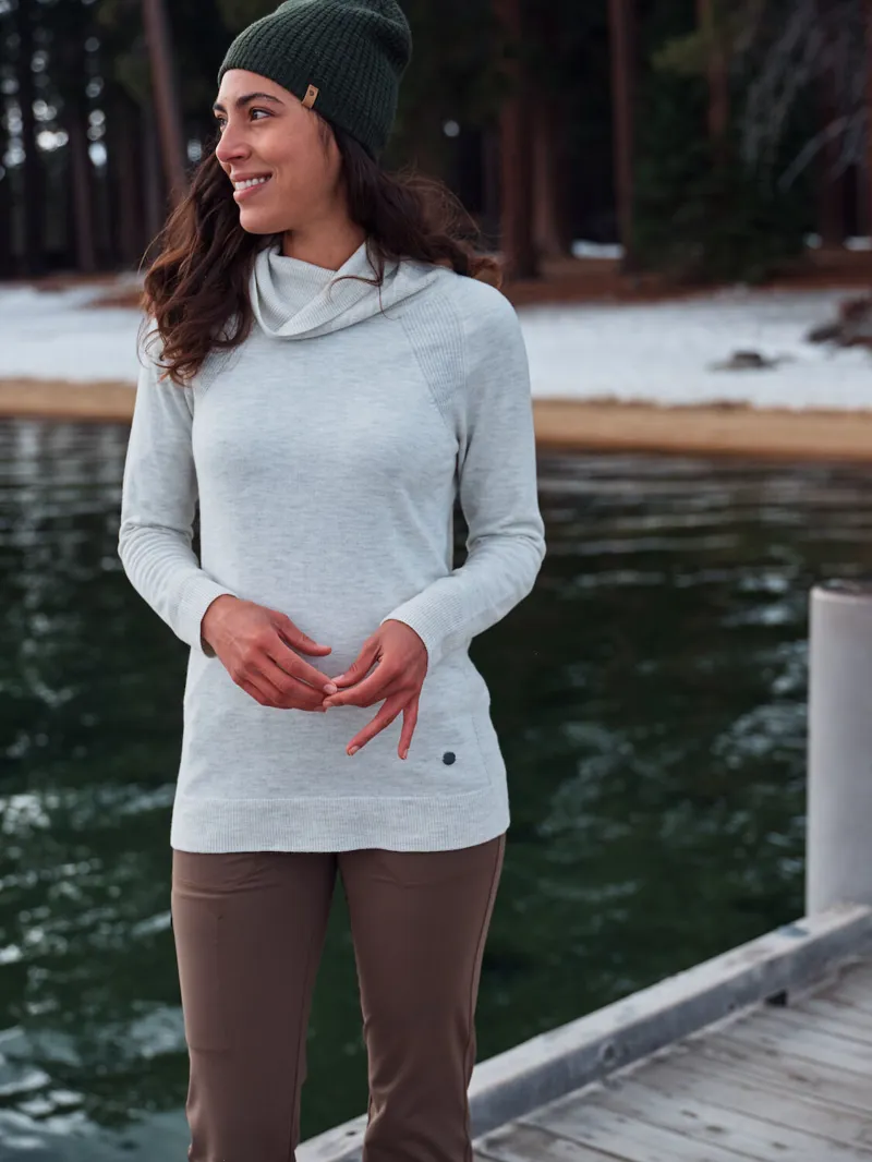 Royal Robbins Womens Westlands Funnel Sweater River Rock Heather-4