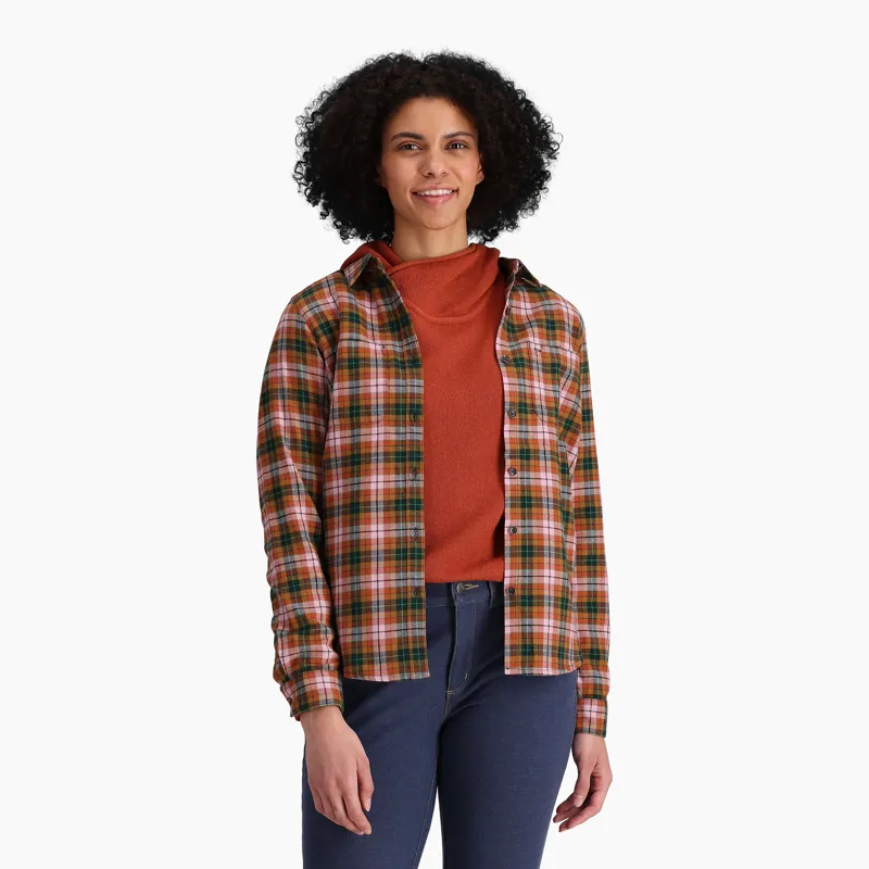 Royal Robbins Women's Lieback Flannel LS Shirt Baked Clay/Wildwood-2
