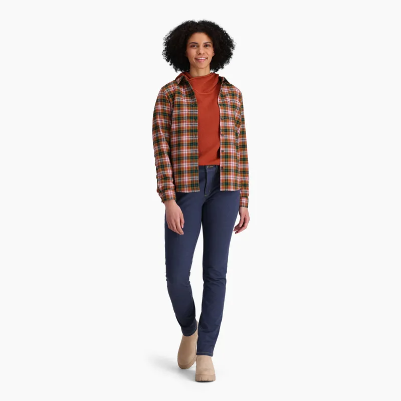Royal Robbins Women's Lieback Flannel LS Shirt Baked Clay/Wildwood-3