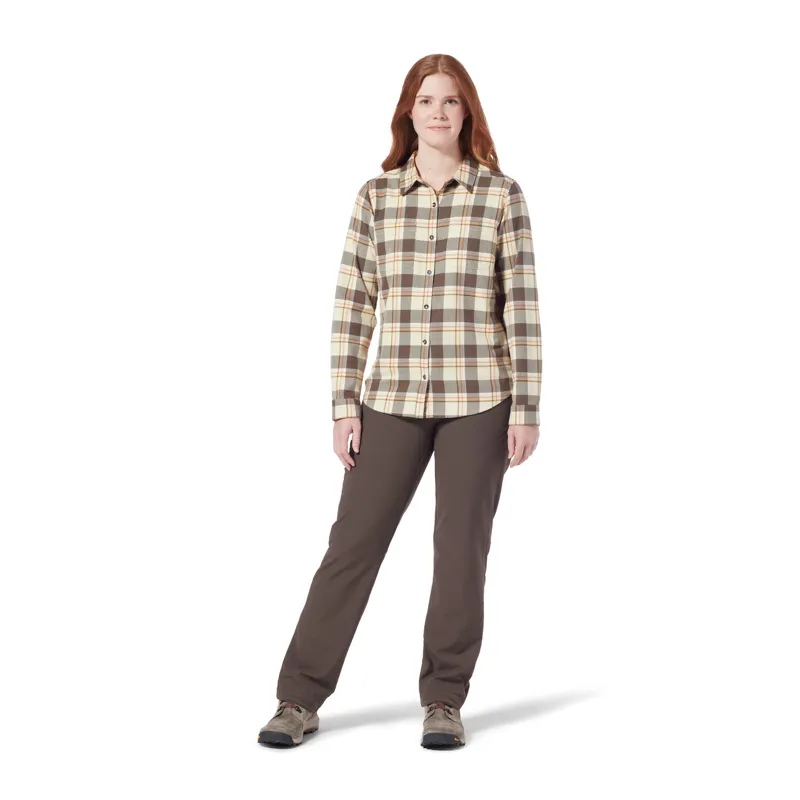 Royal Robbins Womens Lieback Flannel LS Shirt Everglade/Timber Cove-2