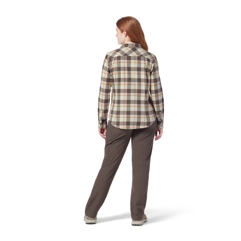 Royal Robbins Womens Lieback Flannel LS Shirt Everglade/Timber Cove-3
