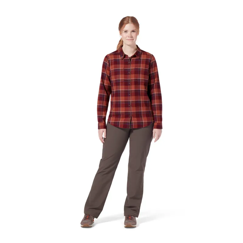 Royal Robbins Womens Lieback Flannel LS Shirt Burnt Grape/Timber Cove-2