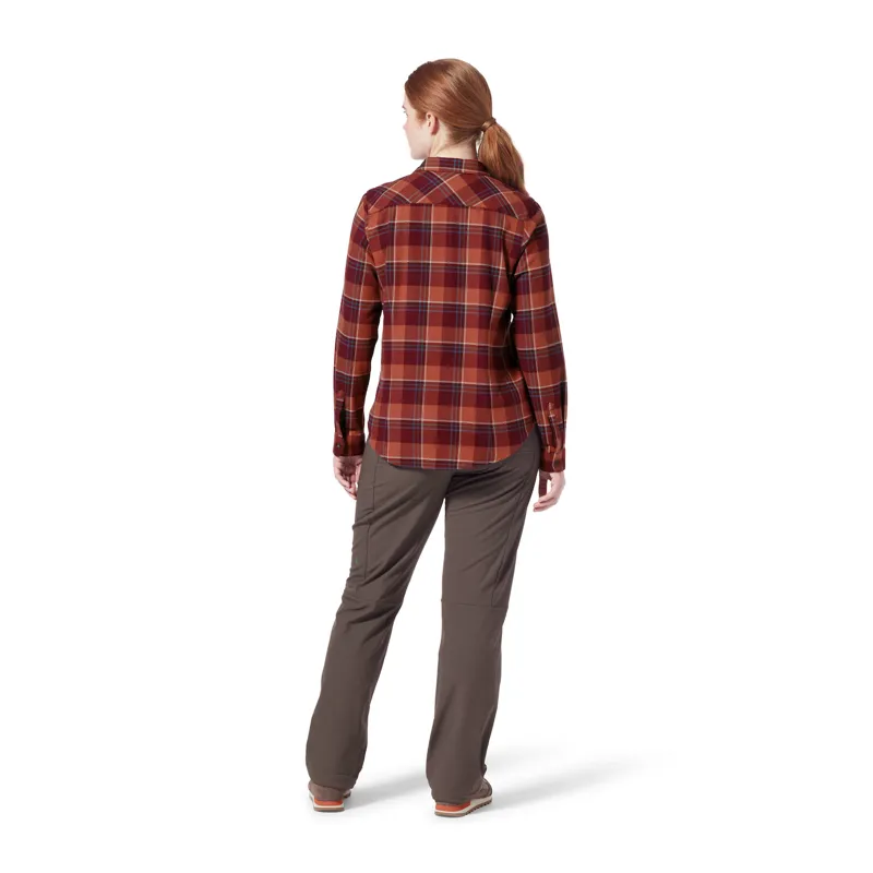 Royal Robbins Womens Lieback Flannel LS Shirt Burnt Grape/Timber Cove-3