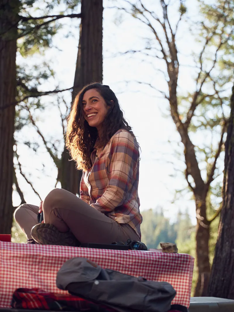 Royal Robbins Womens Dream Trekker Flannel Shirt Naval/Rena Plaid-4