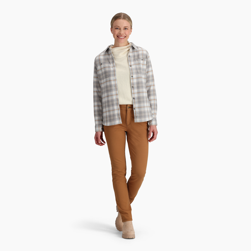 Royal Robbins Women's Lieback Flex Tunic LS Ivory/Rush Creek Plaid-1