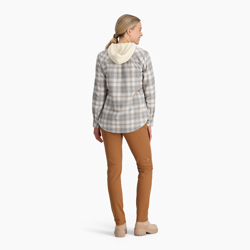 Royal Robbins Women's Lieback Flex Tunic LS Ivory/Rush Creek Plaid-2