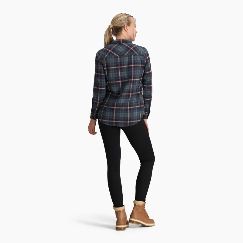 Royal Robbins Women's Lieback Flex Tunic LS Deep Blue/Rush Creek Plaid-3