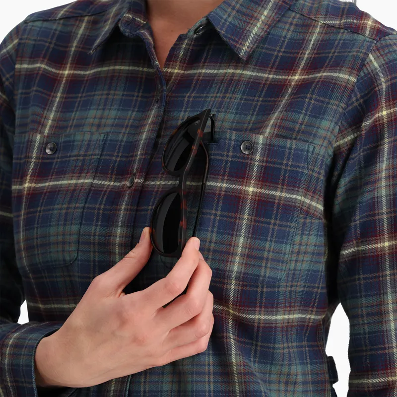 Royal Robbins Women's Lieback Flex Tunic LS Deep Blue/Rush Creek Plaid-4