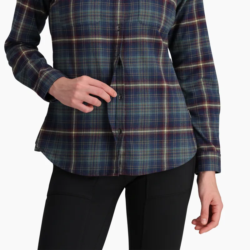 Royal Robbins Women's Lieback Flex Tunic LS Deep Blue/Rush Creek Plaid-5