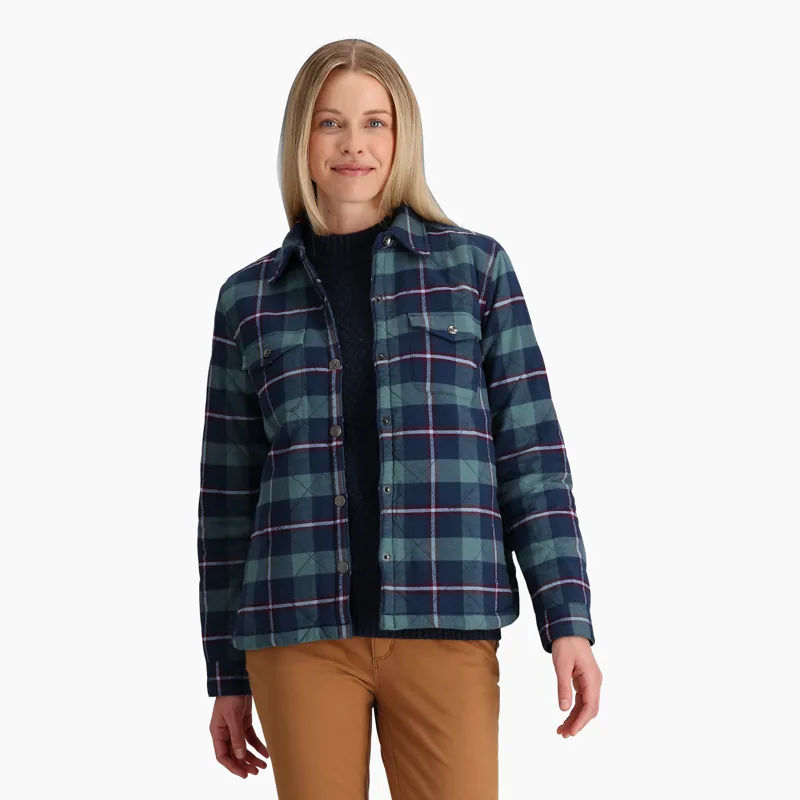 Royal Robbins Women's Snowcap Lined Flannel LS Deep Blue/Pinecrest-1