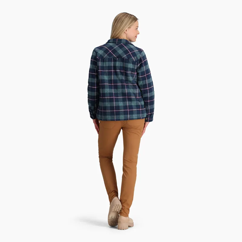 Royal Robbins Women's Snowcap Lined Flannel LS Deep Blue/Pinecrest-3