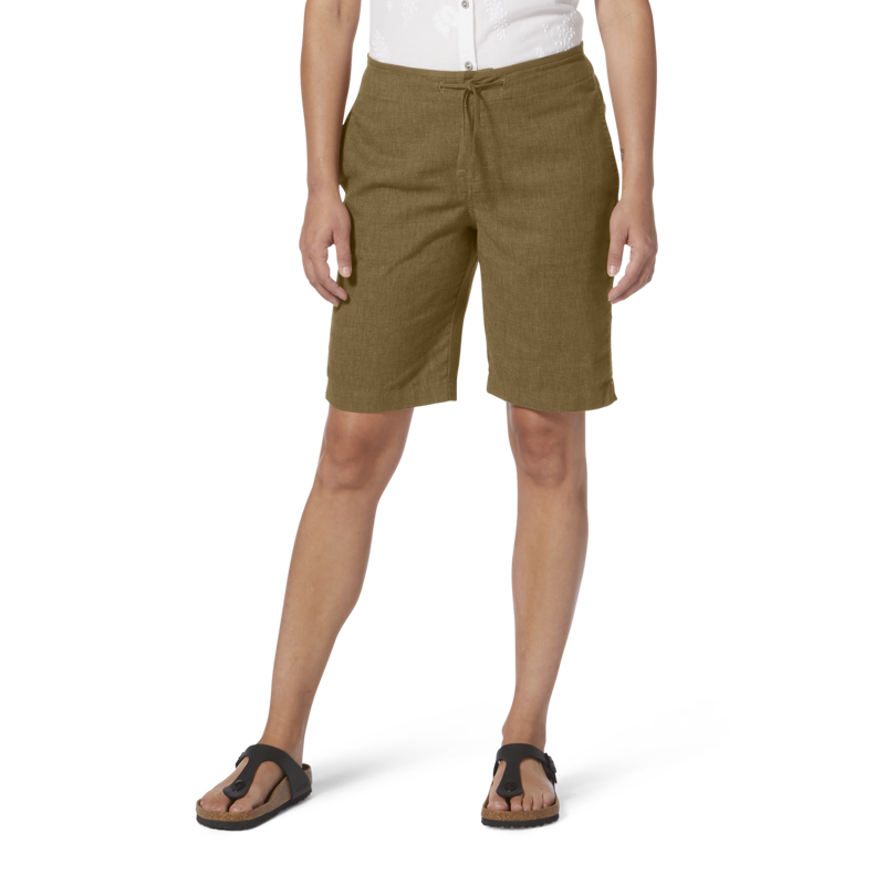 Royal Robbins Women's Hempline Tie Bermuda Shorts Coyote Brown-1