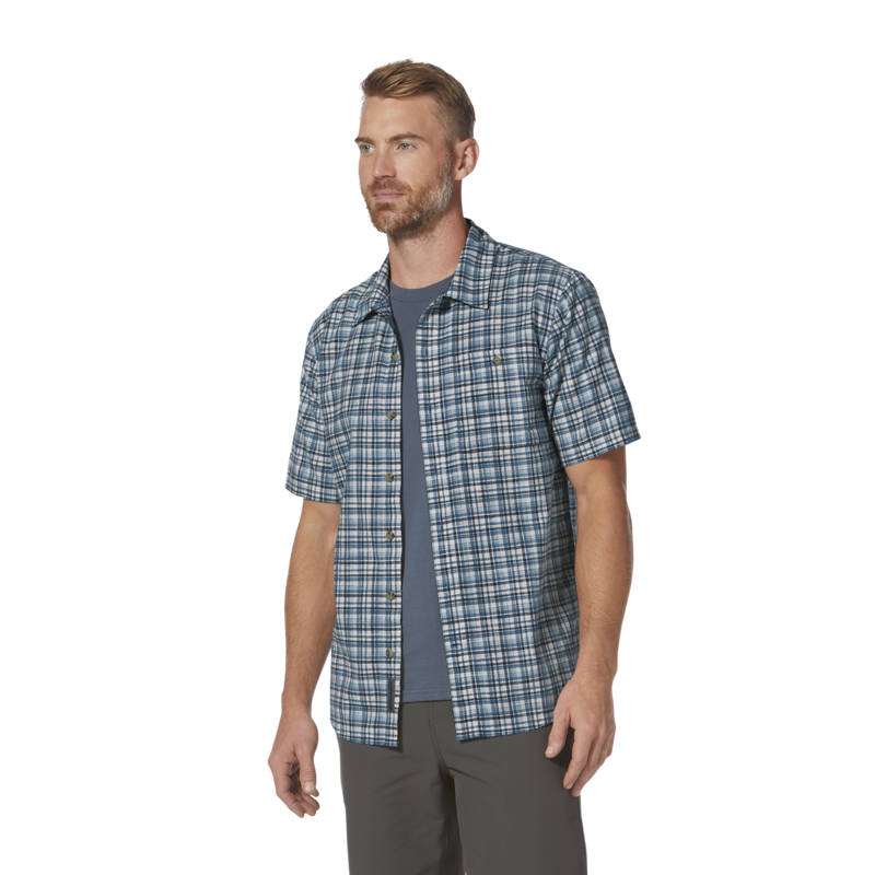 Royal Robbins Men's Redwood Plaid SS Shirt Tahoe Blue-1