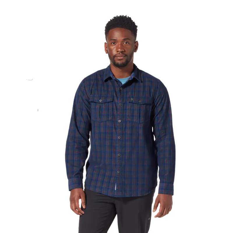 Royal Robbins Mens Covert Cord LS Shirt Fiddlehead/Salt Point Plaid-1