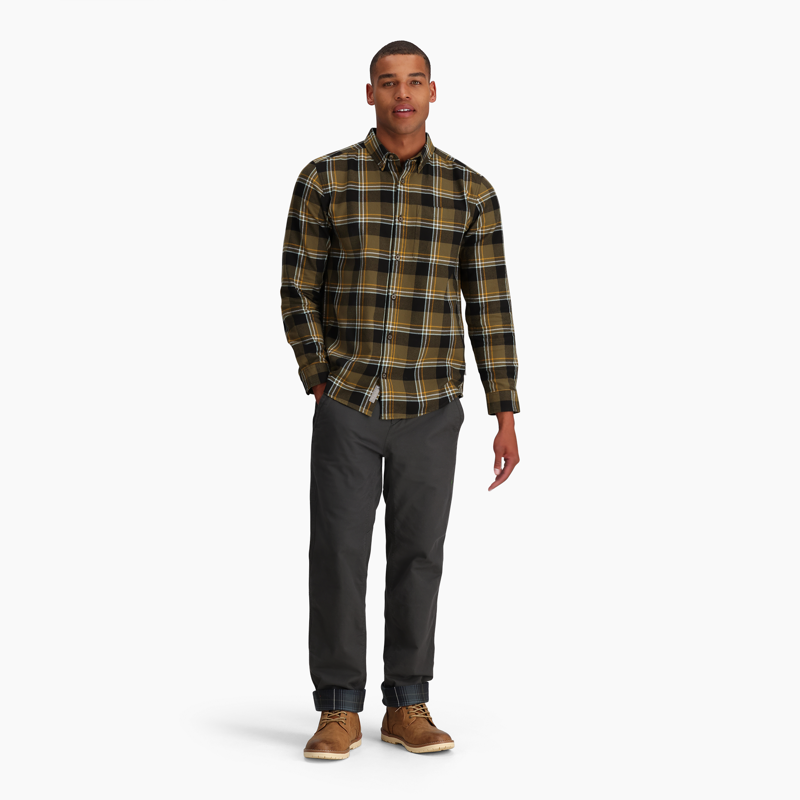Royal Robbins Men's Lieback Cotton Flannel LS Dark Olive/Timbercove-2