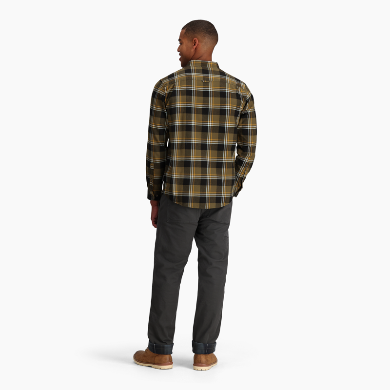 Royal Robbins Men's Lieback Cotton Flannel LS Dark Olive/Timbercove-3