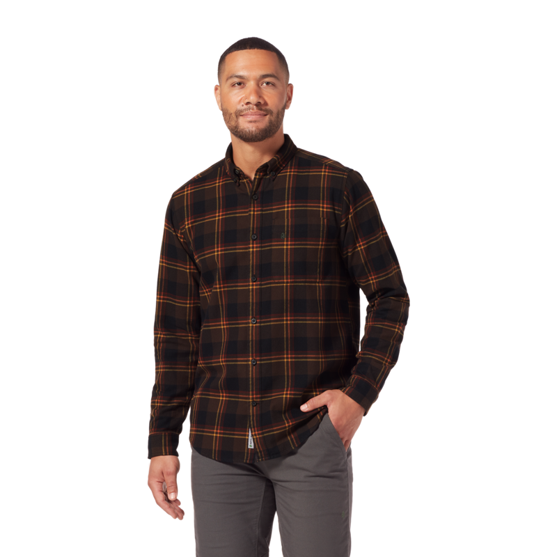 Royal Robbins Mens Lieback Flannel LS Shirt Java/Timber Cove Plaid-1