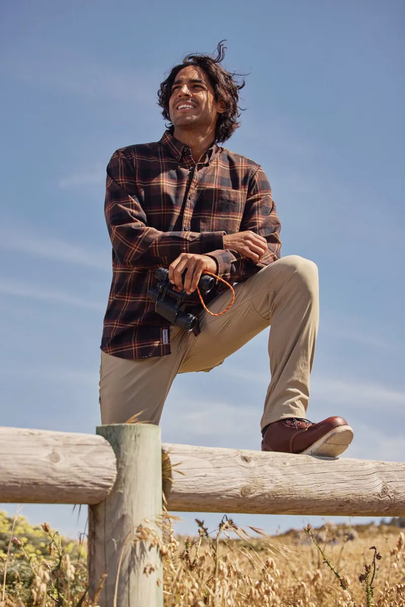 Royal Robbins Mens Lieback Flannel LS Shirt Java/Timber Cove Plaid-4