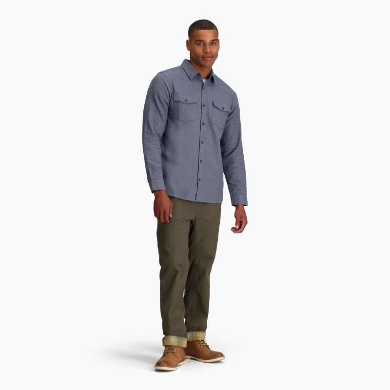 Royal Robbins Men's Bristol Cotton Twill LS Shirt Sea-3