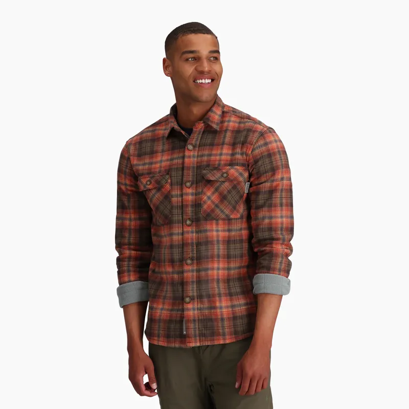 Royal Robbins Men's Snowcap Lined Flannel LS Java/Rush Creek Pld-4