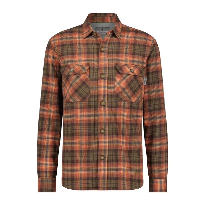 Royal Robbins Men's Snowcap Lined Flannel LS Java/Rush Creek Pld