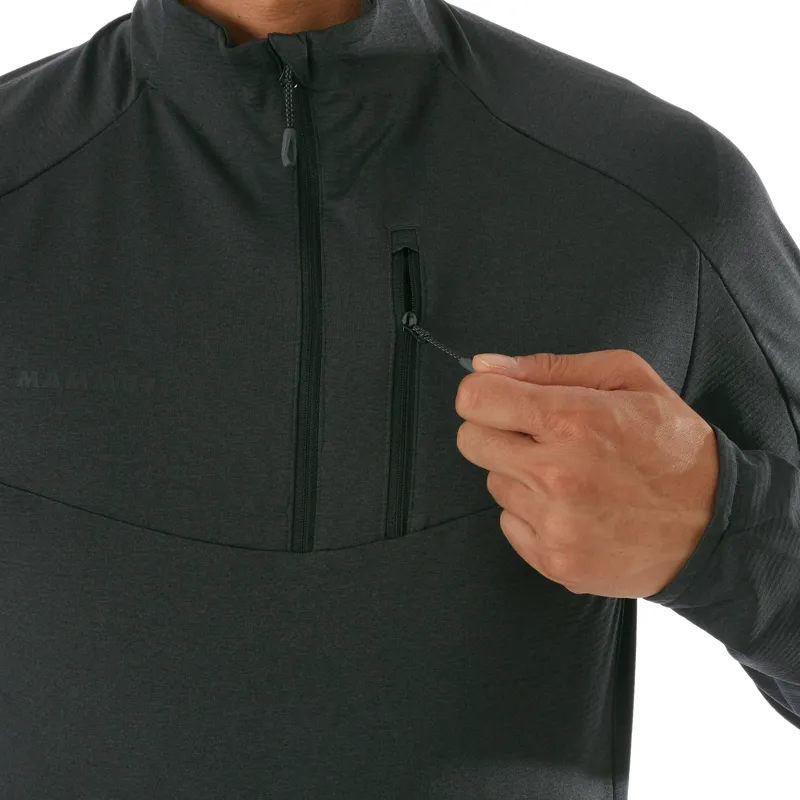 Mammut Mens Nair Half Zip Black Melange-2