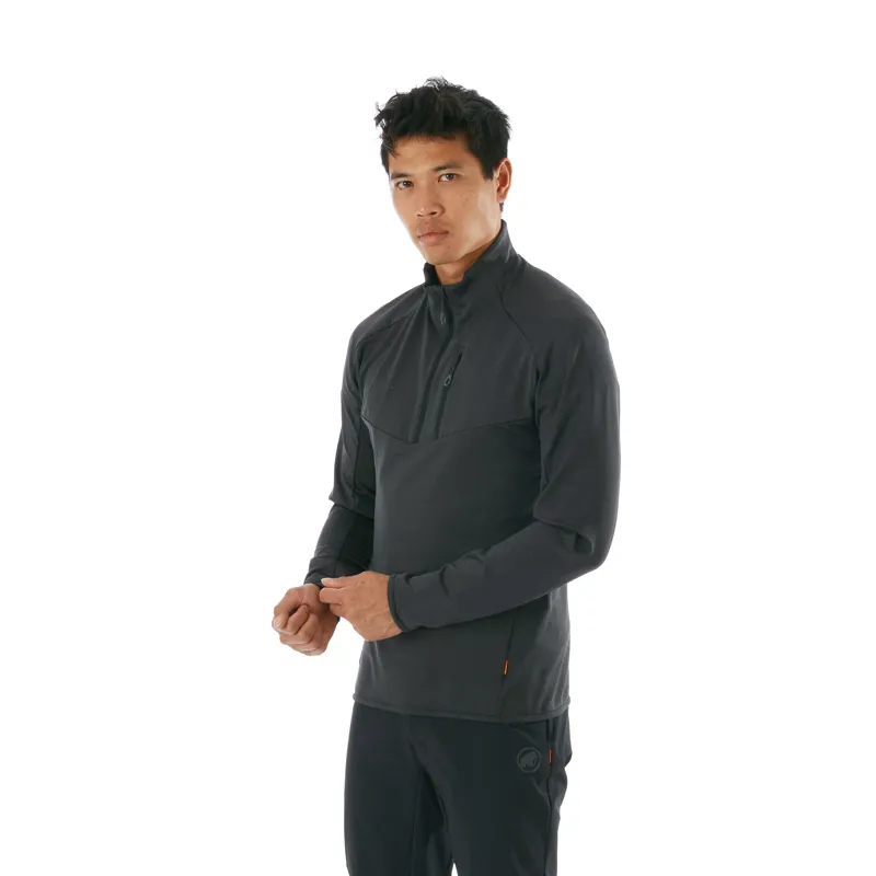 Mammut Mens Nair Half Zip Black Melange-1