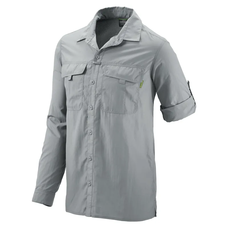 Kathmandu Mens Kangsar buzzGUARD Travel Shirt Warm Grey-2