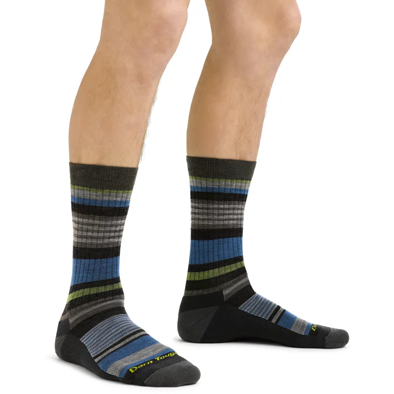 Darn Tough Mens Unstandard Stripe Crew Light Cushion Charcoal-1