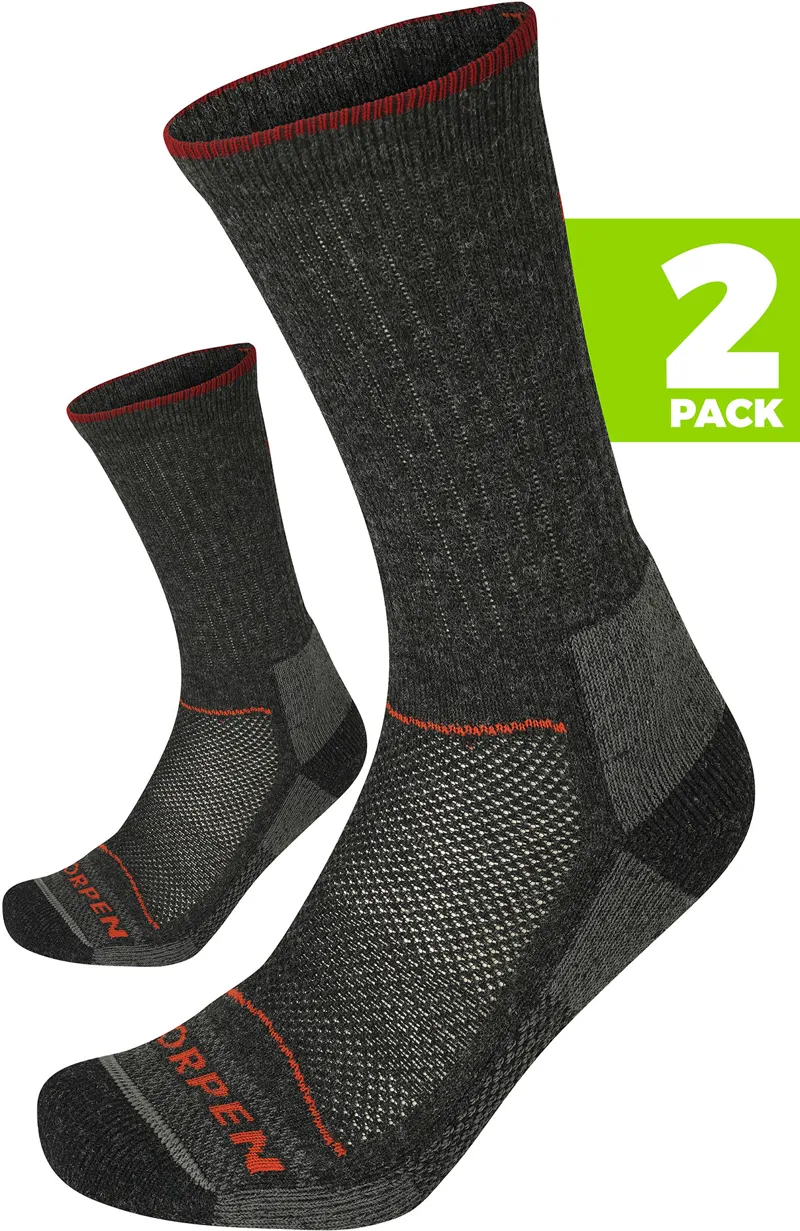 Lorpen Unisex T2 Merino Hiker 2 Pack Eco Charcoal-1