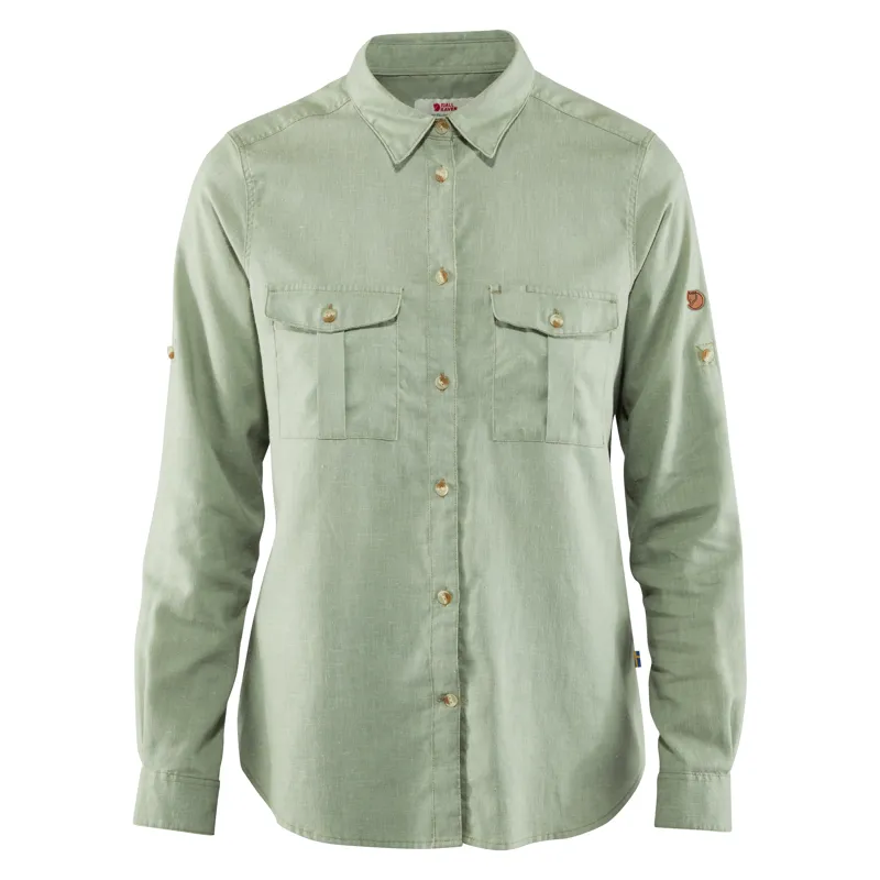 Fjallraven Womens Ovik Travel Shirt LS Sage Green