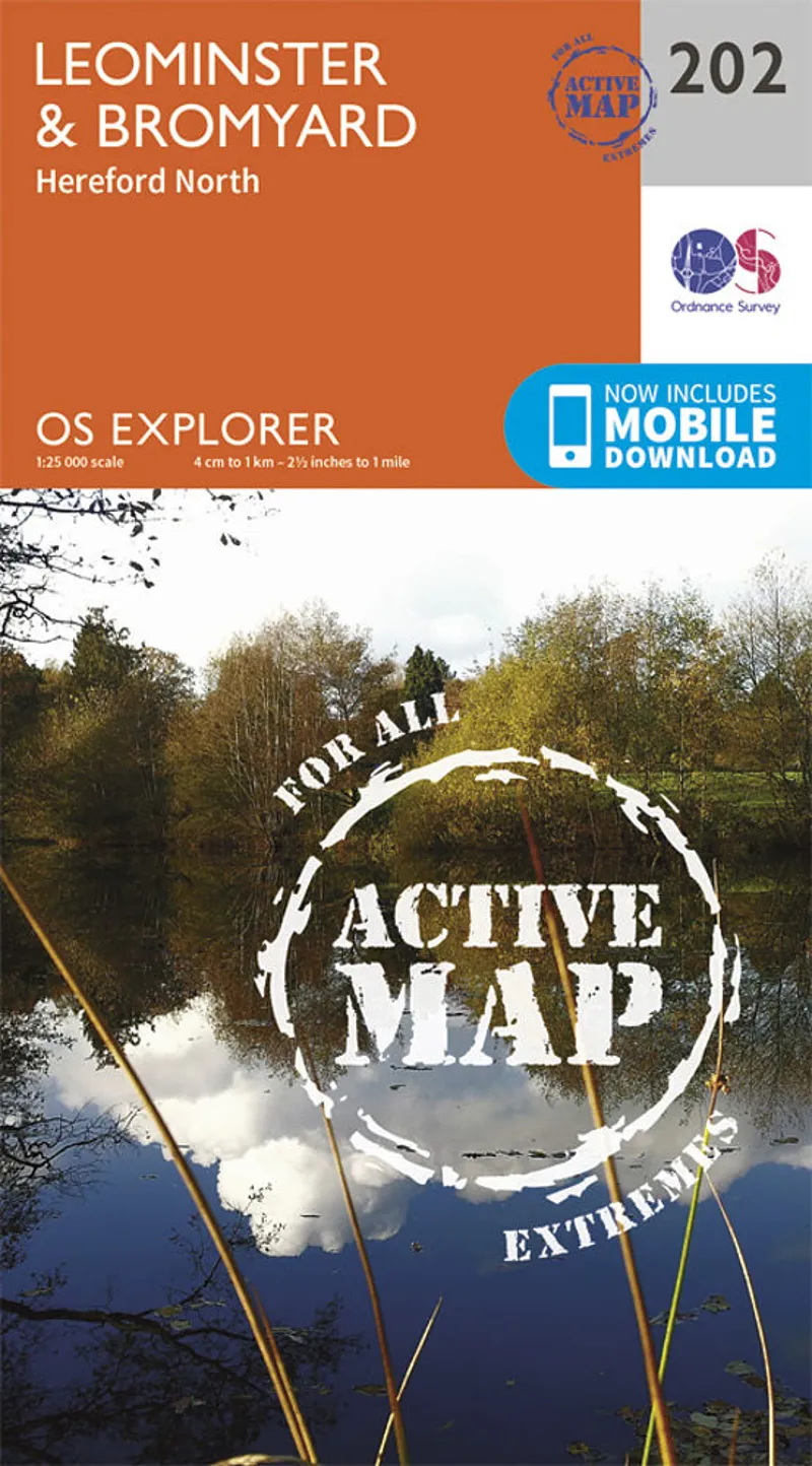 OS Active Explorer Map 202 Leominster and Bromyard