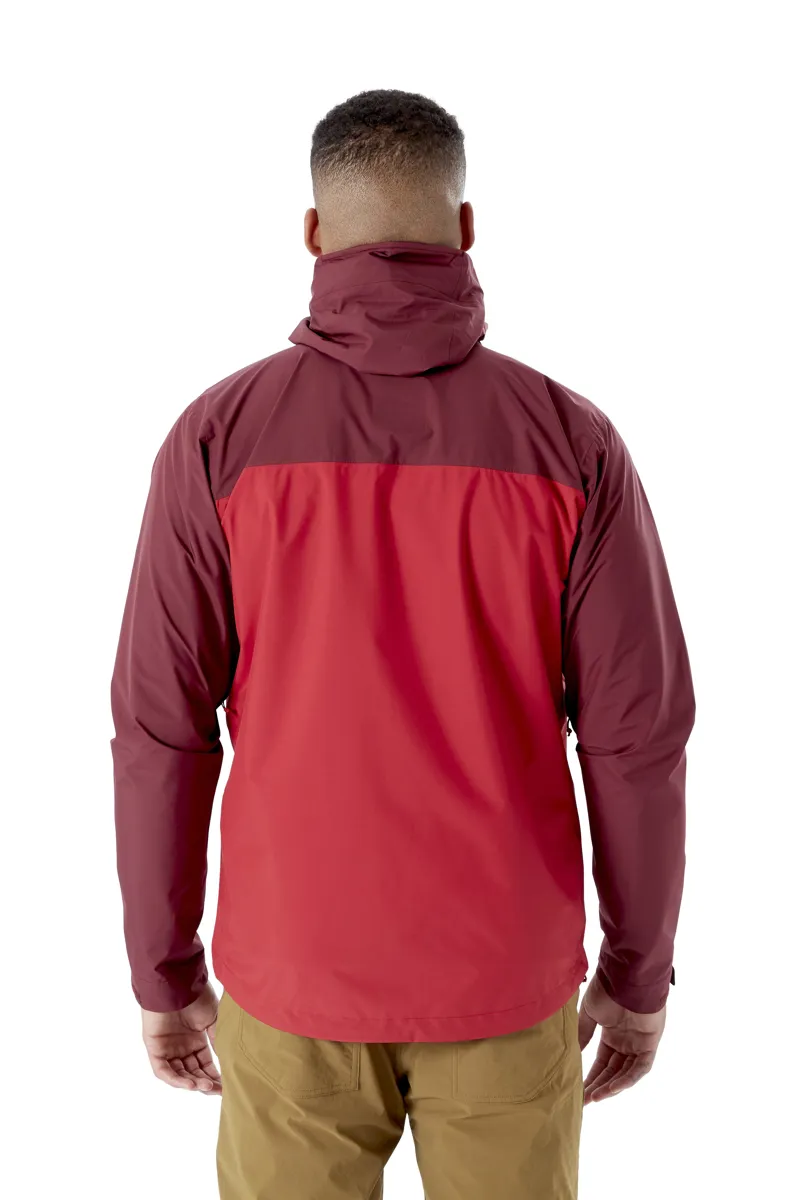 Rab Mens Downpour Eco Jacket Deep Heather / Ascent Red-3