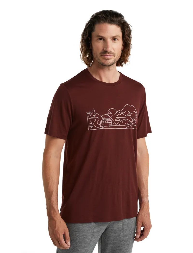 Icebreaker Men's Merino Tech Lite II T-Shirt Combi Ski Trip Espresso-1