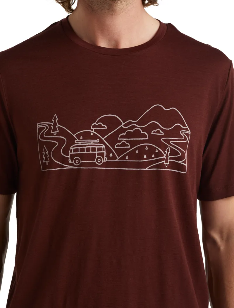 Icebreaker Men's Merino Tech Lite II T-Shirt Combi Ski Trip Espresso-4