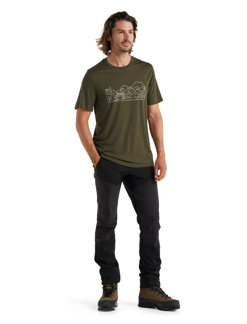 Icebreaker Men's Merino Tech Lite II T-Shirt Combi Ski Trip Loden-3
