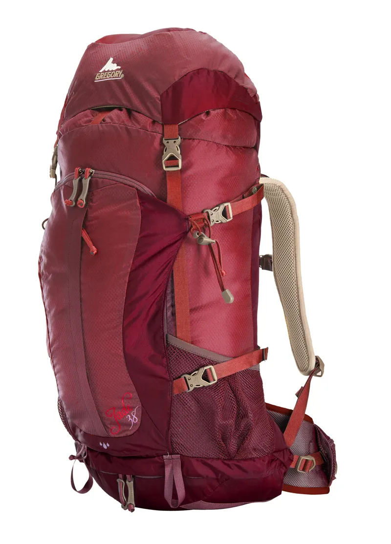 gregory backpack jade 38 RC SM/MD Hiking mist grey this backpack features padded shoulder straps Jade Gregory Backpack - Jade