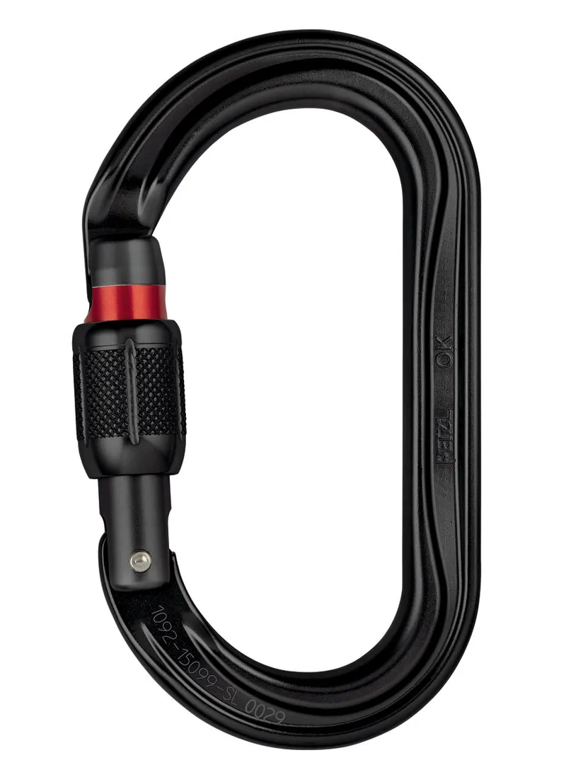 Petzl OK Lightweight Oval Screw-Lock Carabiner Black