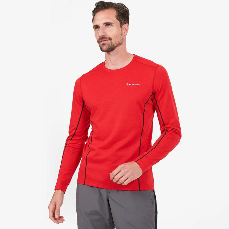 Montane Mens Dart Long Sleeve T-Shirt Alpine Red-1
