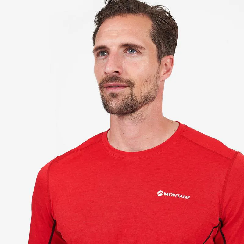 Montane Mens Dart Long Sleeve T-Shirt Alpine Red-3